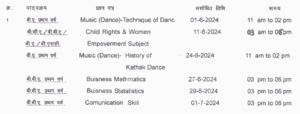 Notice First Year Annual Exam Revised Time Table